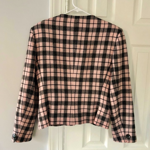 Vintage Rena Rowan for Saville Clueless Style 100% Wool Plaid Button Down Blazer - Picture 3 of 10